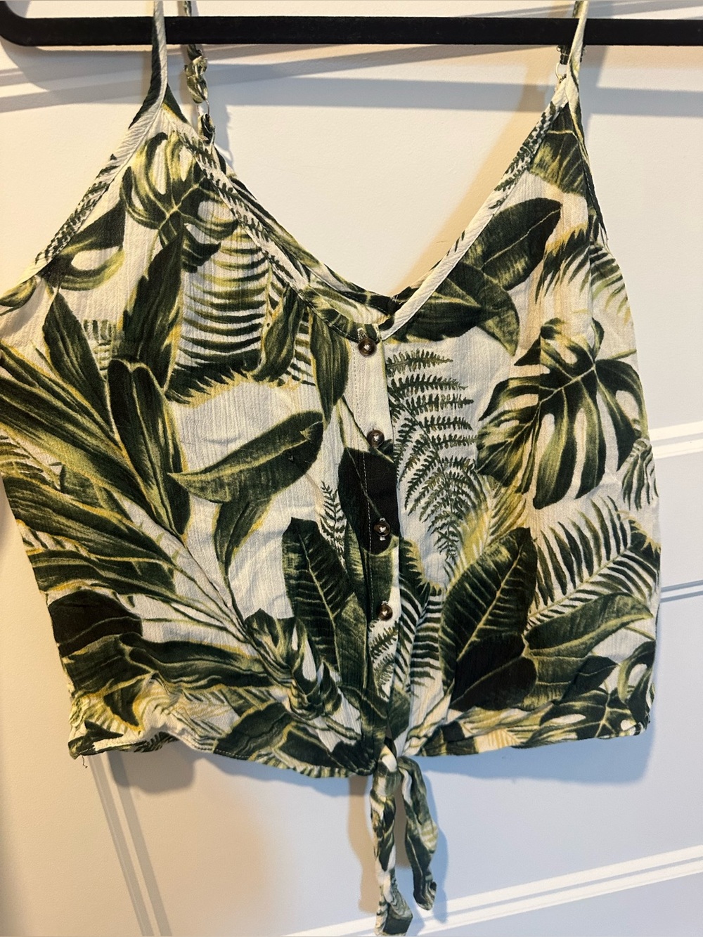 H&M Green Tropical Tie-Front Cami Top - Women